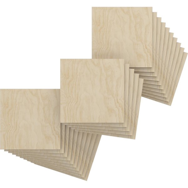 Ekena Millwork 7 3/4W x 7 3/4H x 1/4T Wood Hobby Boards, Birch, 25PK HBW08X08X250DBI